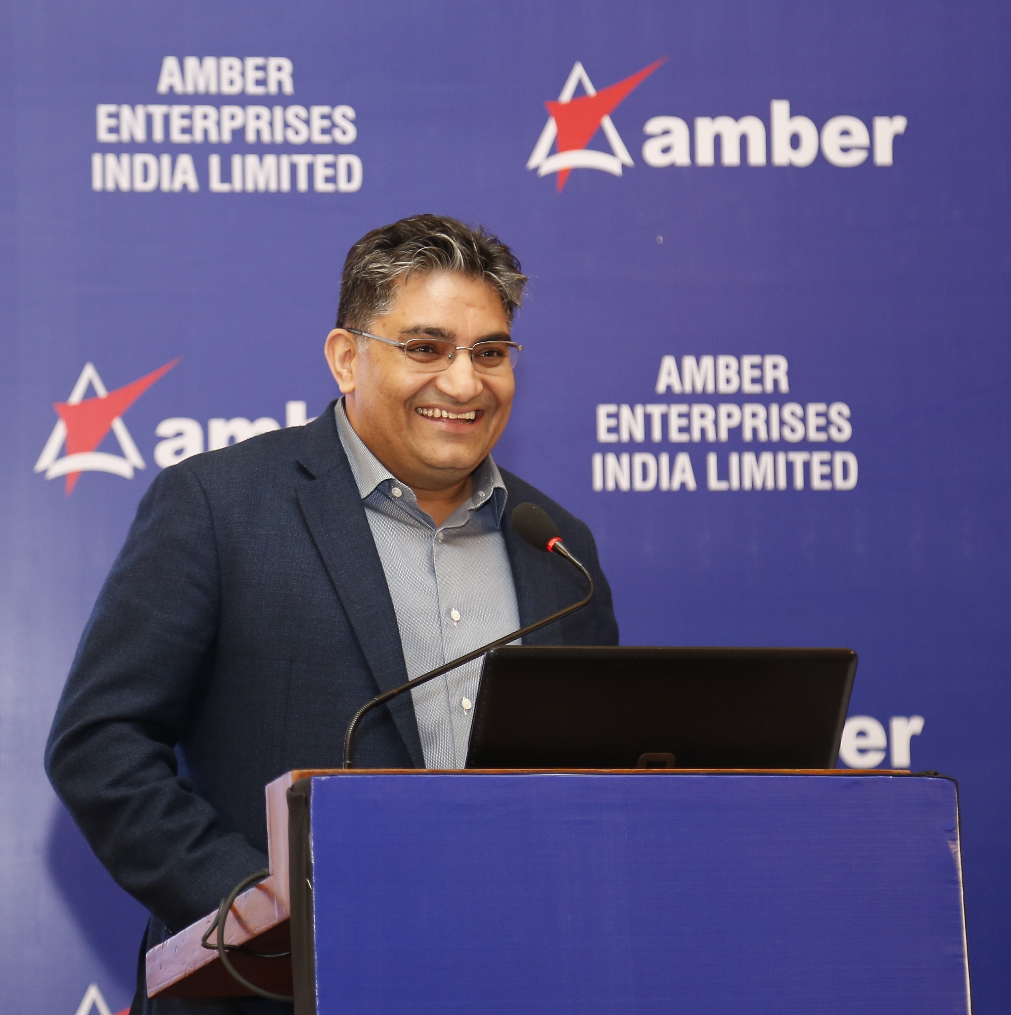 Mr. Jasbir Singh, Chairman and Chief Executive Officer, Amber Enterprises India Limited addressing the gathering at the Amber Enterprises India Limited IPO Press Conference held today in Mumbai./ GPN 