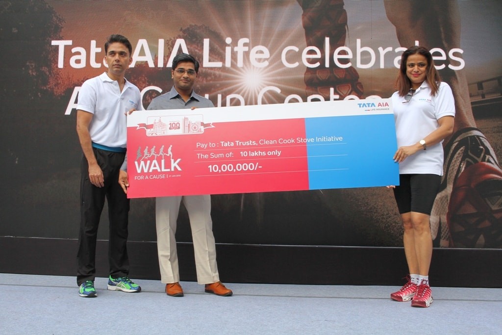 Tata AIA Life Insurance donating to the Tata Trust