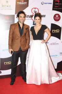 Tushar Kapoor & Sunny Leone at the 8th TopGear Magazine Awards held at Sofitel, Bandra