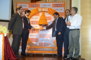  Mr. Abhyuday Jindal, Vice Chairman [Jindal Stainless (Hisar) Limited], Mr. Ashok Kumar Gupta (Wholetime Director, JSHL) along with top management of the Company ring the bell during the listing at NSE.