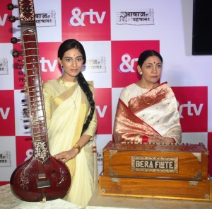 Amrita Rao and Deepti Naval playing the character of Kalyani Gaikwad seen at the launch of &TV's Meri Awaaz Hi Pehchaan Hai