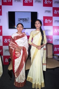 Deepti Naval and Amrita Rao playing the character of Kalyani Gaikwad seen at the launch of &TV's Meri Awaaz Hi Pehchaan Hai