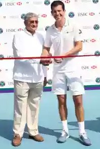 Bharat Oza, President of MSLTA and former Great Britain Tennis Legend Tim Henman open the Mumbai edition of HSBC Road to Wimbledon