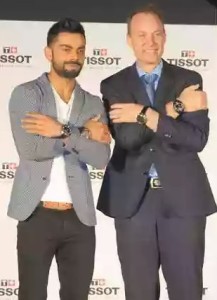 Olivier Cosandier and Virat Kohli at Tissot India