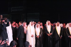 Sultan Ahmed Bin Sulayem, Group Chairman and CEO, DP World with H.H. Sheikh Mohammad Bin Zayed Al Nahyan and other UAE delegates