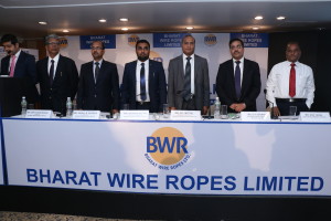 Photo Caption: From left to right: Mr. Sumit Kumar Modak- Director, Bharat Wire Ropes Limited, Mr. Sushil R. Sharda- Director, Bharat Wire Ropes Limited, Mr. Mayank Mittal- Director- Operation ,Bharat Wire Ropes Limited, Mr. M L Mittal- Managing Director ,Bharat Wire Ropes Limited, Mr. D K Surana, Intensive Fiscal Services Private Limited, Mr. Shiv Yadav ,BOB Capital Markets Limited.