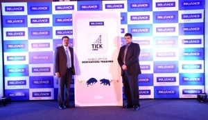RELIANCE SECURITIES LAUNCHES TICK PRO- INDIA’S FIRST MOBILE APP FOR OPTIONS TRADING _Left to Right-B. Gopkumar, CEO Broking & Distribution Business, Reliance Capital_Sharad Goel, Chief Communications Officer, Reliance Capital