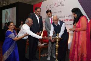 MUMBAI, (GPN): Sanjay Sahasrsabuddhe, MP and VP of BJP, with Dr Neeraj Sheth CEO of OCARE with Dr Chandresh Shukla and Dr Ashmita Singh from Dental Council of India lighting the lamp during the inauguration at Indias first Dental OCARE Insursance Product, at Hotel Trident, in Mumbai on Thursday - Photo by GPN network 