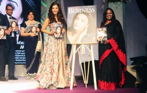 Aishwarya Rai Bachchan & N Mahalakshmi (Editor - Outlook Business) launching Outlook cover at the '7th Outlook Business Outstanding Women Awards'.