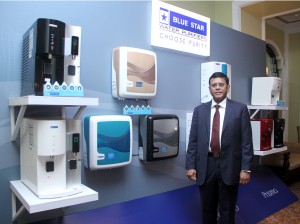  B Thiagarajan,  Joint Managing Director,  Blue Star Ltd. at the launch of its water purifiers Press Conference held today, 4th October 2016  in Mumbai.