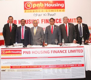 Mumbai ( GPN) : (L – R ) Mr. Sanjay Jain (Company Secretary & Head Compliance, PNB Housing Finance Ltd.); Mr. Ajay Gupta, (Chief Risk Officer, PNB Housing Finance Ltd.); Mr. Shaji Varghese (Business Head, PNB Housing Finance Ltd.); Mr. Sanjaya Gupta (Managing Director, PNB Housing Finance Ltd.); Mr. Jayesh Jain (Chief Financial Officer, PNB Housing Finance Ltd.); Mr. Anshul Bhargava (Chief People Officer, PNB Housing Finance Ltd.) and Mr. Nitant Desai, Chief Operating And Technology Officer, PNB Housing Finance Ltd.) at the IPO press conference.