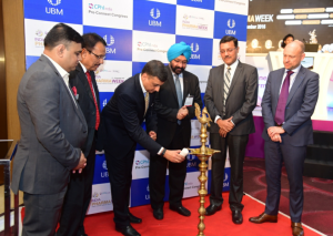 ( L to R): Mr. Rahul Deshpande, Group Director, UBM India, Mr. S.M. Mudda, Director , Global Strategy (Technical),Micro Labs Limited, Mr. Sandeep Sood – Managing Director , Fette Compacting, Mr. Sanjit Singh Lamba, Managing Director, Eisai Pharmaceuticals, Mr. Yogesh Mudras – Managing Director – UBM India, Rutger Oudejans – Brand Director – UBM EMEA at the inauguration of CPhI & P- MEC India’s  ‘INDIA PHARMA WEEK 2016’-BY GPN NETWORK