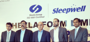 Rahul Gautam(Center), MD, of Sheela Foam Ltd., along with team members during the announcement of its Initial Public Offering (IPO), to open on November 29, 2016 with Price Band of Rs 680 - Rs. 730 equity Share each of Face Value of Rs 5 each, in Mumbai on Tuesday - Photo by GPN NETWORK