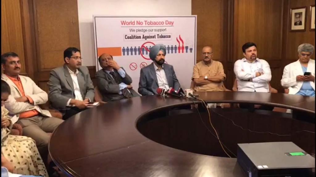 A panel of eminent personalities addressing the media after the launch of 'Coalition Against Tobacco'.- Photo By Sachin Murdeshwar GPN NETWORK. 
