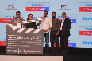 Tata Sky Acting Adda had a star-studded launch with National Award winner Ajay Devgn, Bollywood stalwart Suniel Shetty, the leading casting director of Bollywood, Mukesh Chhabra along with Tata Sky’s Chief Commercial Officer, Pallavi Puri, at a press conference in Mumbai. Its tagline ‘Bade Break Ka Bada Manch’ came to life with an engaging live performance depicting the journey of a Bollywood aspirant and culminating with the launch of an ad campaign featuring the legendary superstar Amitabh Bachchan.- Photo By Sachin Murdeshwar GPN NETWORK. 