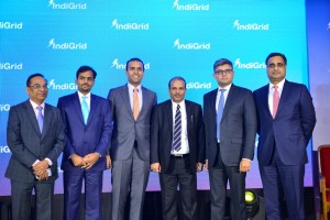 L to R: VK Bansal (Morgan Stanley India Company Pvt. Ltd.), Vikas Khemani (Edelweiss Financial Services Ltd.), Pratik Agarwal (MD-CEO, Sterlite Power Transmission Ltd.), Ved Mani Tiwari (COO, Sterlite Power Transmission Ltd.), Harsh Shah (CFO, Sterlite Power Transmission Ltd.) and Ravi Kapur (Citigroup Global Markets India Private Limited) at the press conference to announce Public Issue of India Grid Trust InvIT units - Photo By Sachin Murdeshwar GPN NETWORK. 