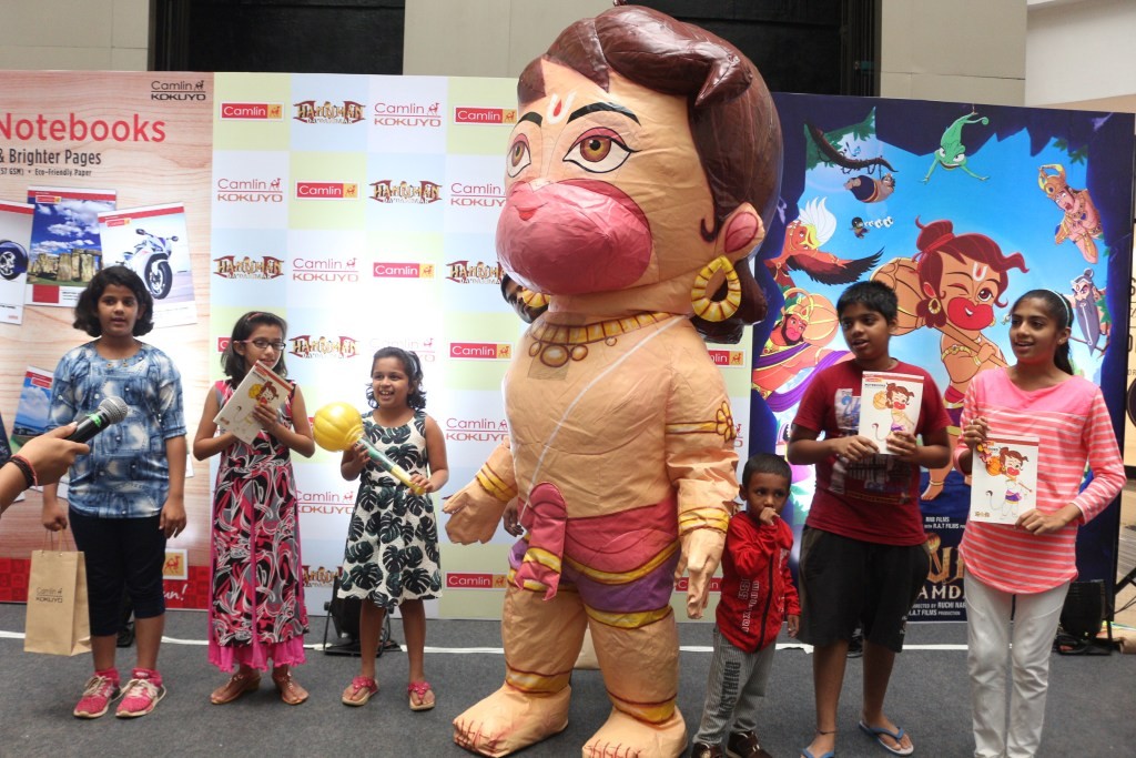 Kokuyo Camlin tied up with the movie, Hanuman Da’ Damdaar. As a part of the promotion kids from across Mumbai were invited to participate in a drawing activity wherein they were asked to paint blank notebook covers on the theme of Hanuman - Photo By Sachin Murdeshwar GPN NETWORK. 