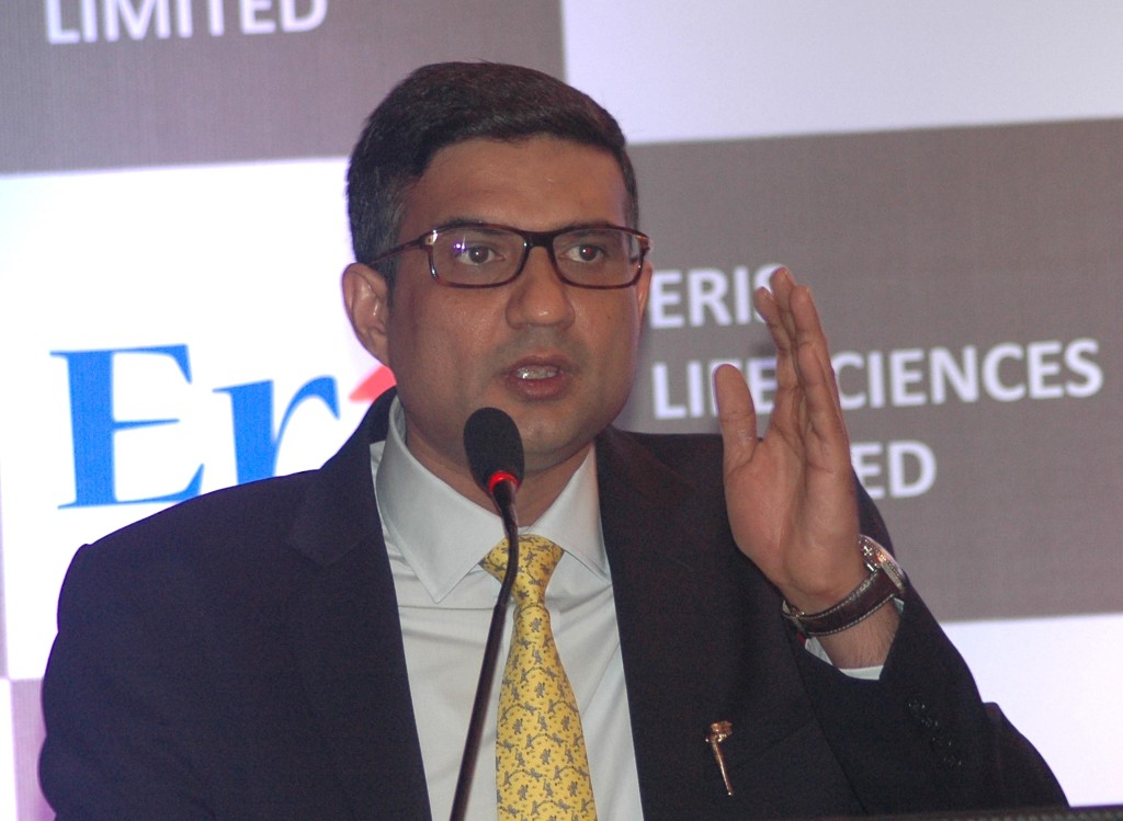 Mr Amit Bakshi, Chairman and Managing Director, Eris Lifesciences Ltd addressing at the press conference to announce the IPO of the company. The issue will open for subscription on Friday 16th and closes on Tuesday 20th June 2017 - Photo By Sachin Murdeshwar GPN NETWORK