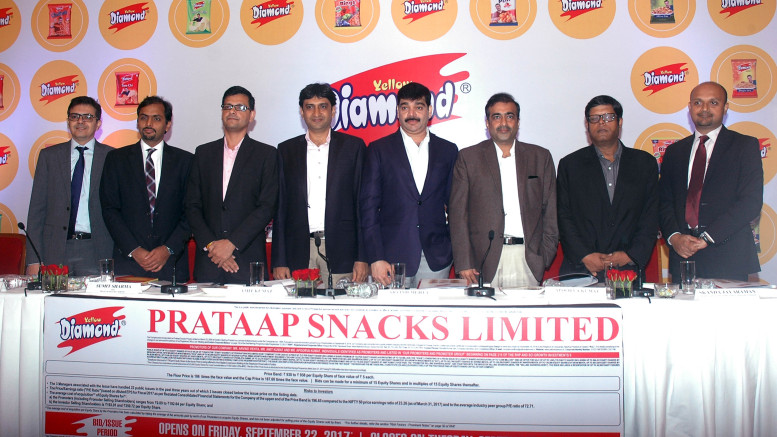 Prataap Snacks Limited – Initial Public Offer to open on Friday, September  22, 2017 and to close on Tuesday, September 26, 2017 Price Band fixed from  Rs. 930 to Rs. 938 per Equity Share | Global Prime News