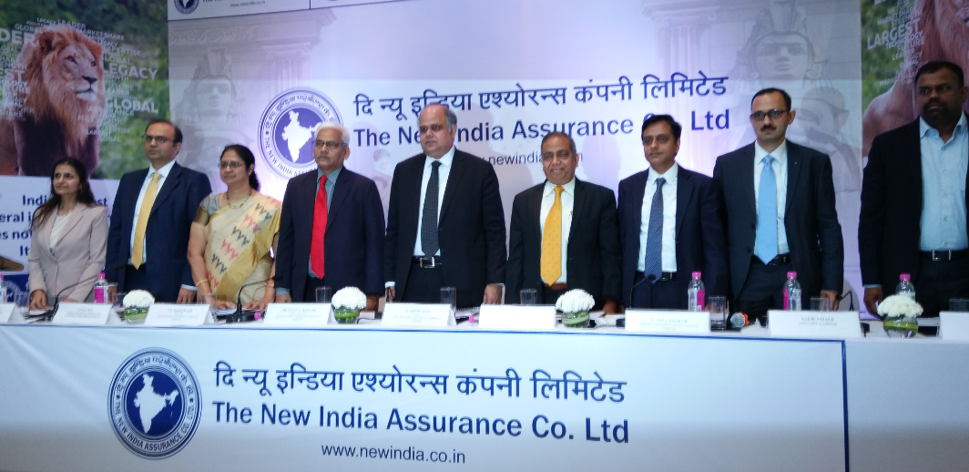 In Center Mr. G Srinivasan, CMD, The New India Assurance Company Limited addressing the media at the IPO Press Conference in Mumbai - Photo By Sachin Murdeshwar GPN Network