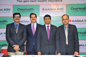 The Magma HDI General Insurance Co Ltd (Magma HDI), a joint venture between Magma Fincorp Ltd and HDI Global SE, Germany, launched its health insurance policy – OneHealth, today in a press meet in Mumbai. Rajive Kumaraswami, MD & CEO, Magma HDI, Vikas Mittal, Deputy CEO, Magma HDI and Amit Bhandari, Chief Technical Officer, Magma HDI were present on the occasion to brief the media on the new product.- Photo By Sachin Murdeshwar GPN NETWORK
