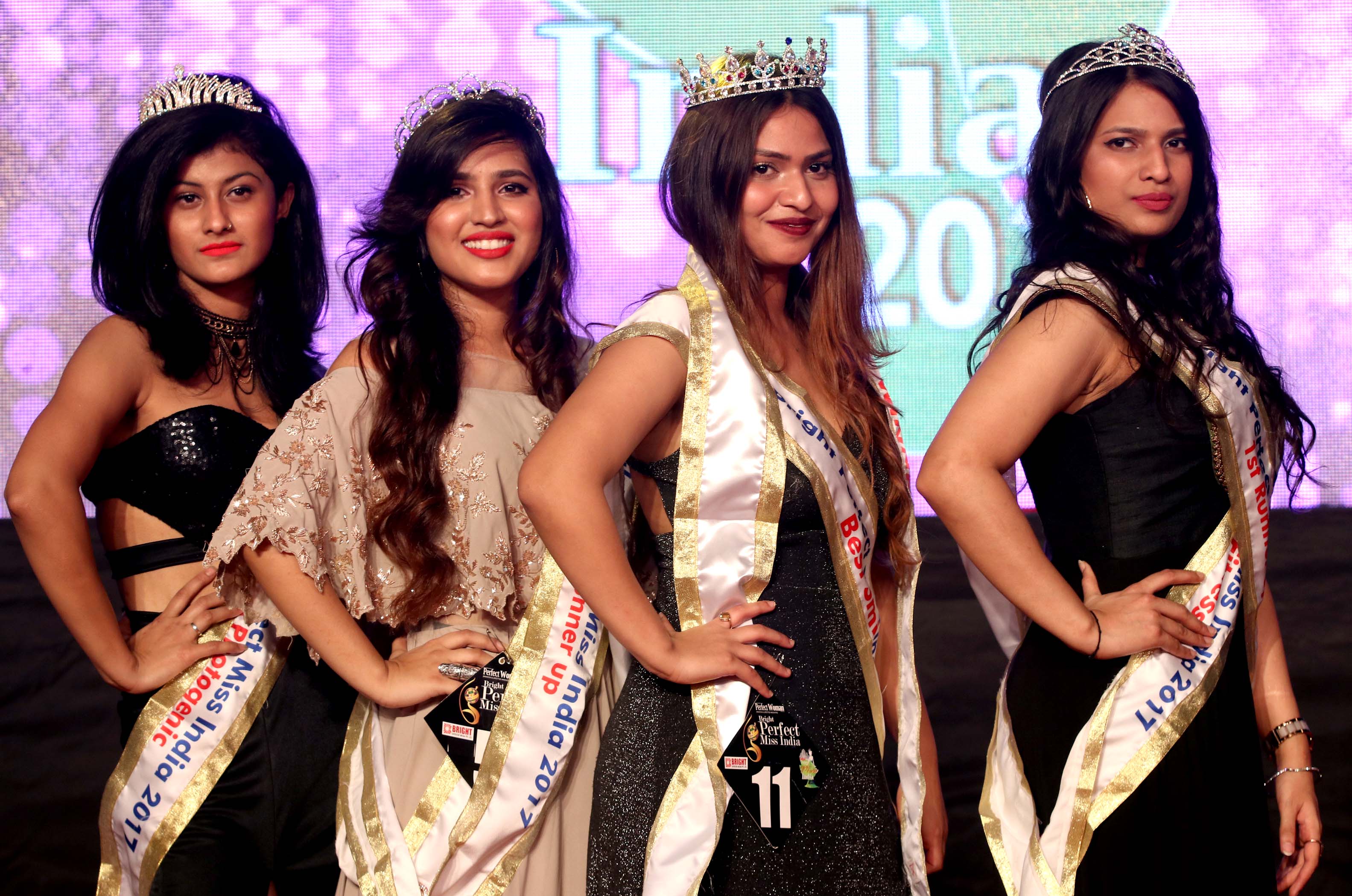 Arisha khan got best skin and 3rd runner up ,Swati Singh won Bright perfect Miss India 2017, Nooraksha Ansari was crowned 1st runner up and Srishti Rajput was 2nd runner up (GPN) 