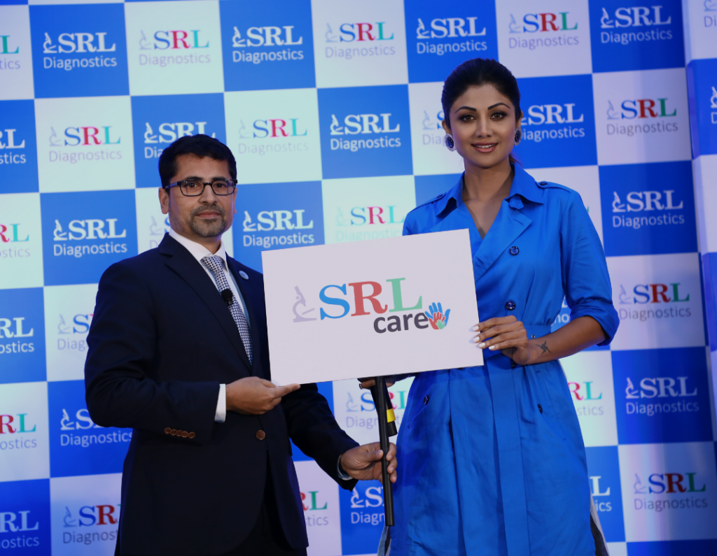 From LtoR : Mr. Arindam Haldar, CEO, SRL Diagnostics along with Bollywood fitness icon Shilpa Shetty at the launch of SRL Care.