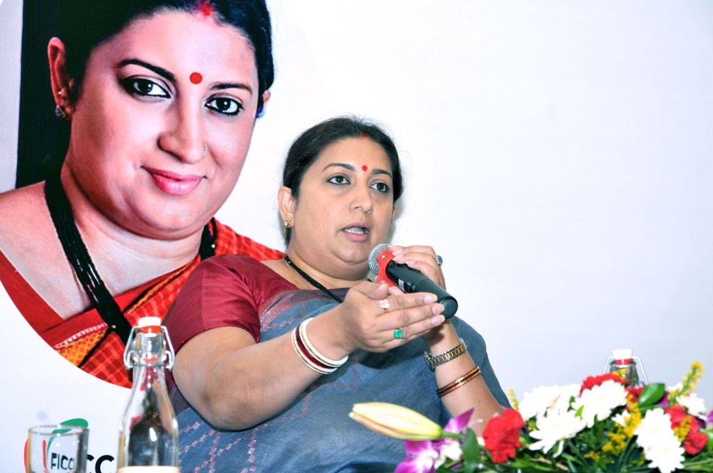 Union Textile Minister Smt. Smriti Zubin Irani addressing the interactive Session organized by FICCI in Mumbai on October 11, 2018. All Photos By Sachin Murdeshwar GPN 