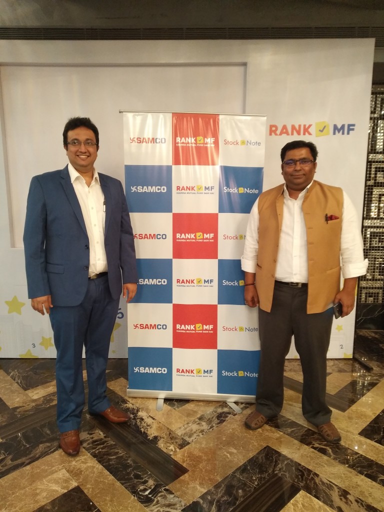 From Left to Right , Mr. Jimeet Modi-Founder & CEO at Samco Securities & StockNote & Mr. Omkeshwar Singh-Head of Rank MF - Photo By Sachin Murdeshwar GPN News Network