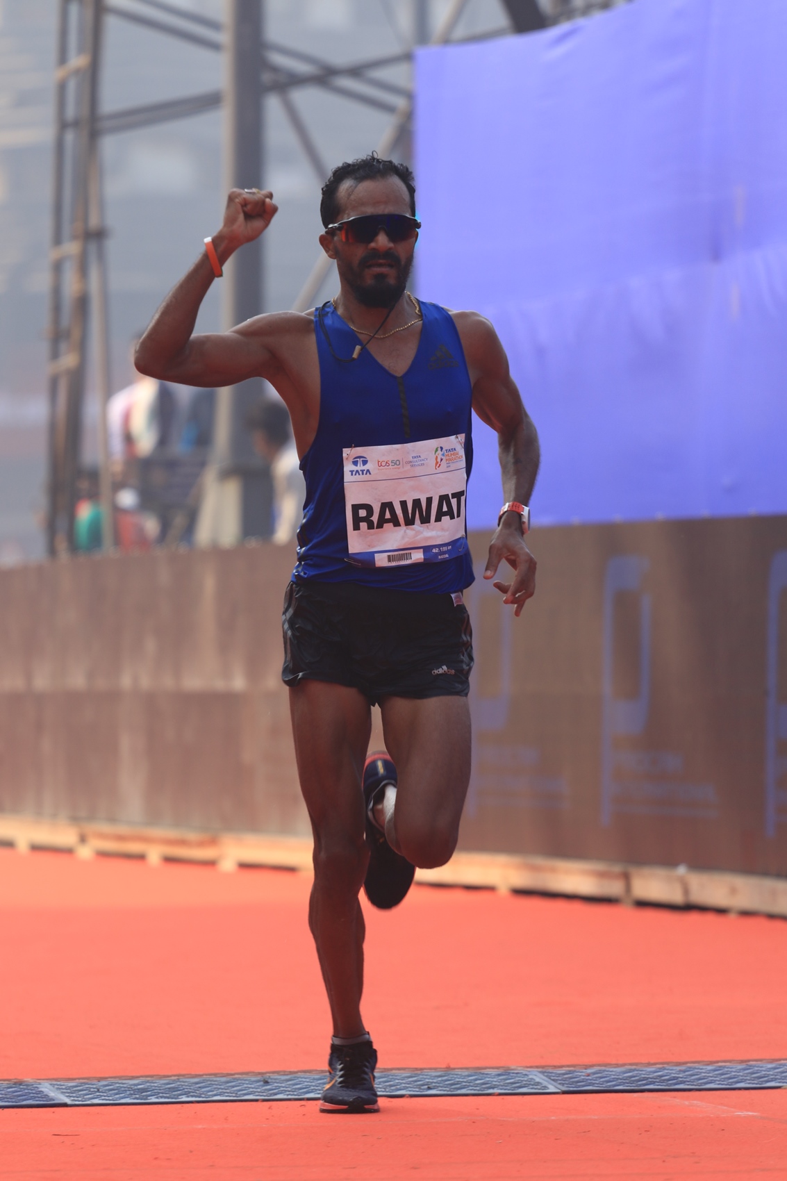 TMM 2019-Indian Overall Winner Nitendra Singh Rawat at the Finish Line - Photo By Sachin Murdeshwar GPN NEWS NETWORK
