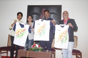 From left to right Ex Ace Sprinter, Rachita Mistry, CWG Gold Medalist in 50m Rifle Shooting, Tejaswini Sawant, Hon Minister for Sports and Youth Welfare, Govt of Maharashtra, Shri Vinod Tawde, Deputy Secretary, Sports and Youth Welfare,Govt of Maharashtra, Rajendra Pawar at a press conference to announce and , give details about the Khelo India Youth Games to be held at Balewadi, Pune from 9-20 Jan. 