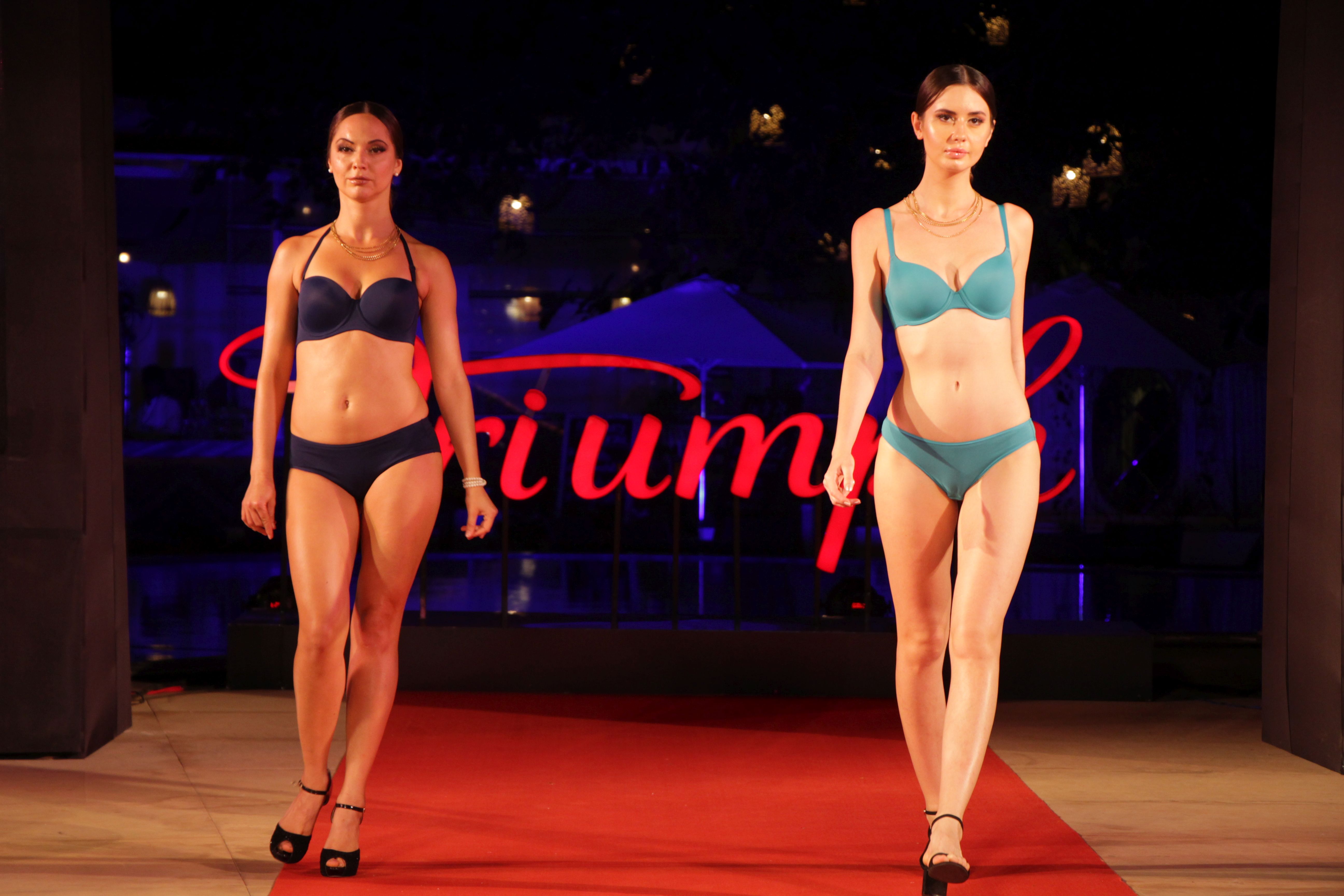 Models walking the ramp for Triumph Fashion Show 2019