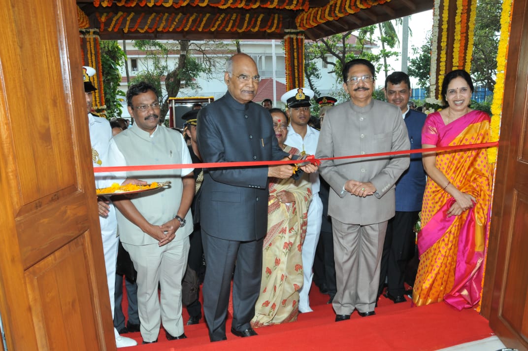 The President of India  Shri Ram Nath Kovind  unveiling The new Presidential Guest House today at Raj Bhavan Mumbai which will serve as the accommodation for the President of India and the Prime Minister of India during their visits to Mumbai