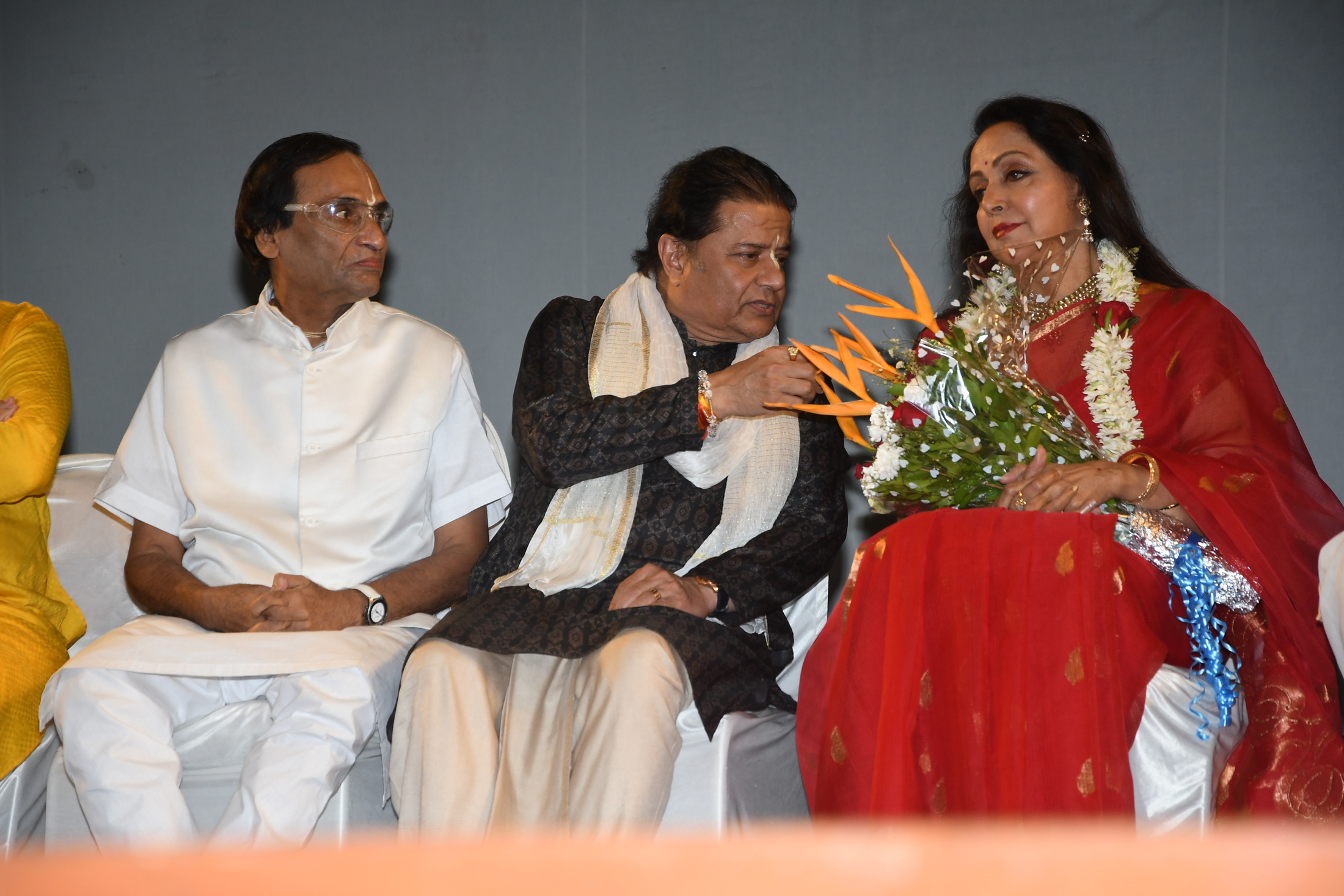 Narayan Agarwal, Anup Jalota and Hema Malini during the album launch -Photo By Sachin Murdeshwar GPN 