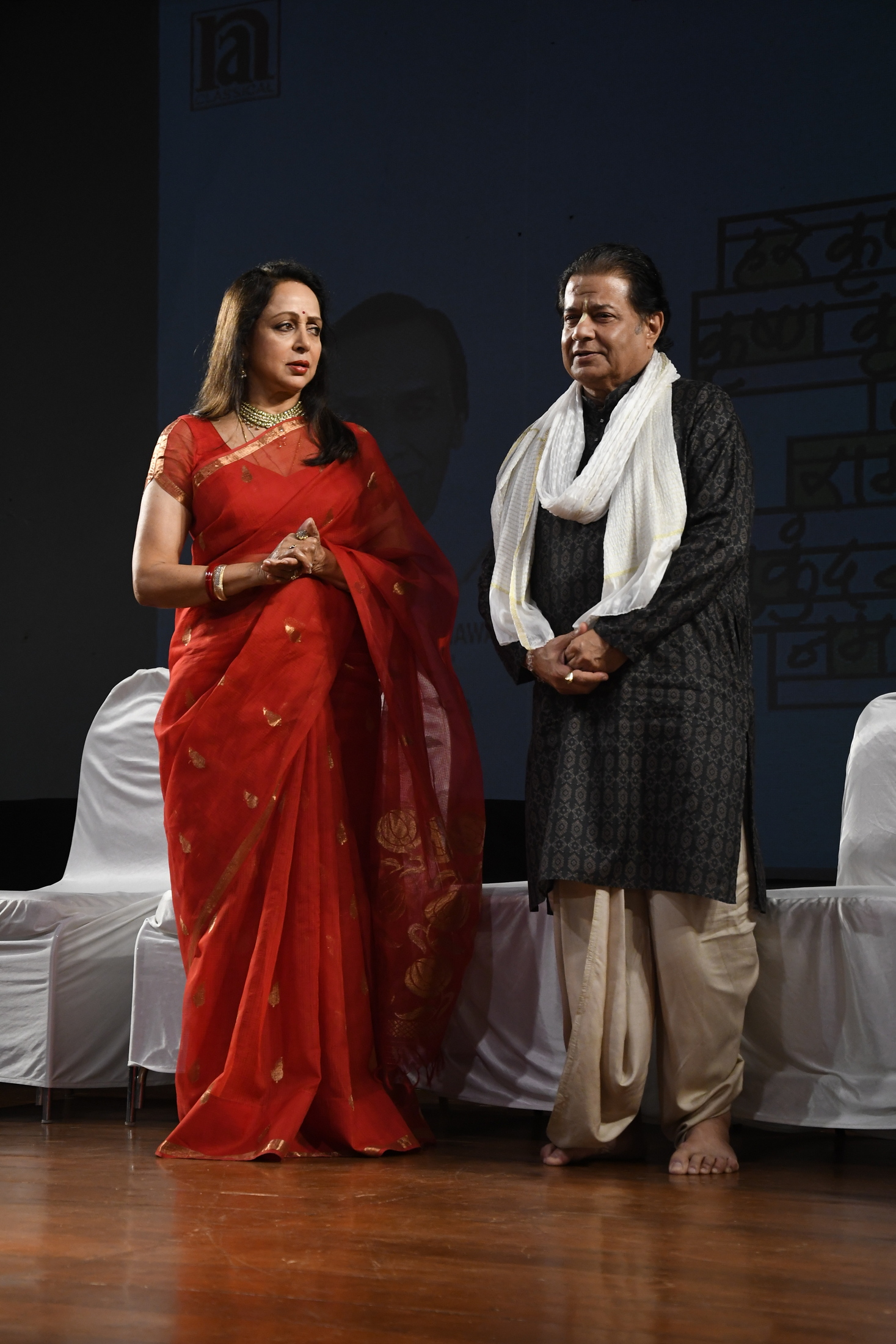 Hema Malini and Anup Jalota during the album launch -Photo By Sachin Murdeshwar GPN 