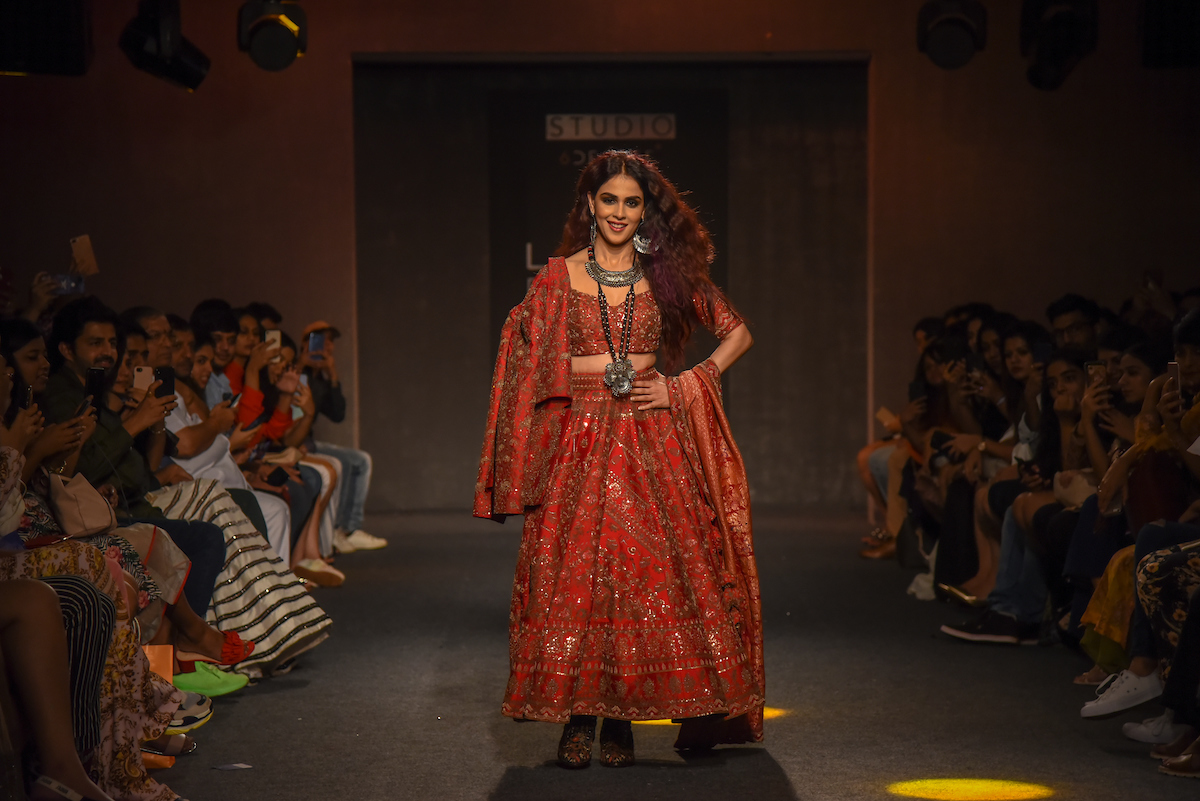 Genelia Deshmukh in Saroj Jalan Outfit at LFWWF19