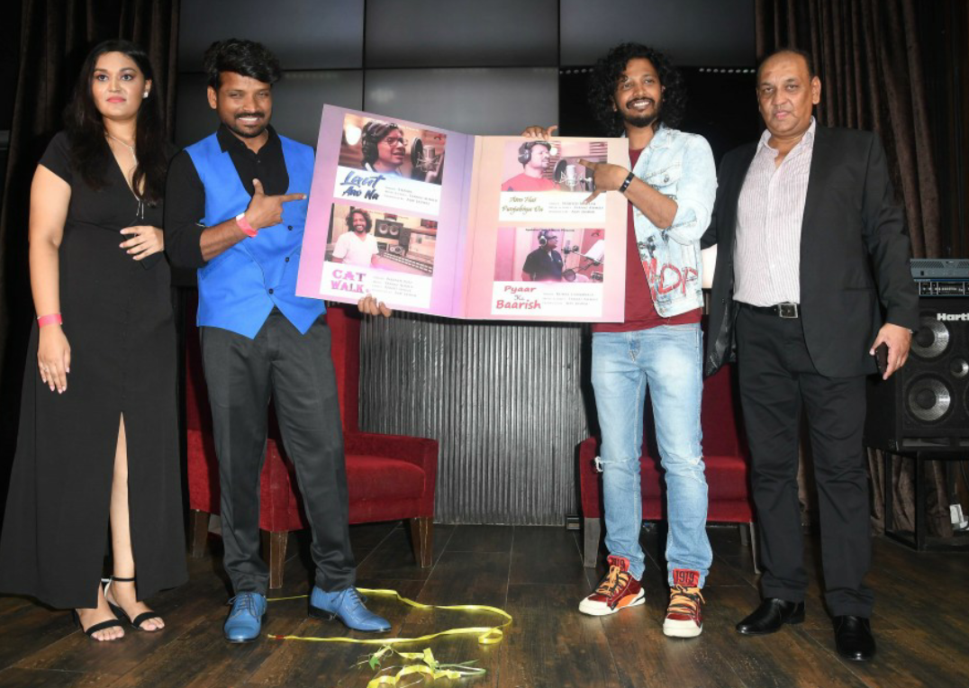 Ajay Jaswal & Apeksha Jaswal, Shahid Mallya and Naqash Aziz during the launch of APEKSHA MUSIC 