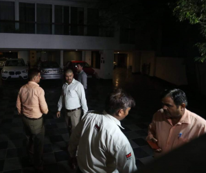 Teams of the Central Bureau of Investigation and Enforcement Directorate reached the Delhi residence of former Finance Minister P Chidambaram and arrested him. Pic By GPN