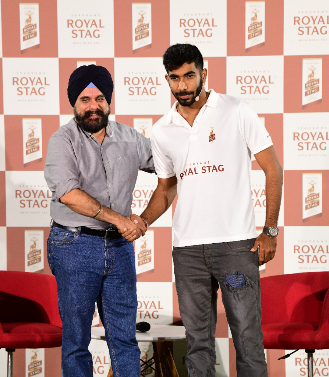 Kartik Mohindra, CMO, Pernod Ricard India welcoming Jasprit Bumrah on board their Dream Team as Seagram’s Royal Stag Brand Ambassador Stag