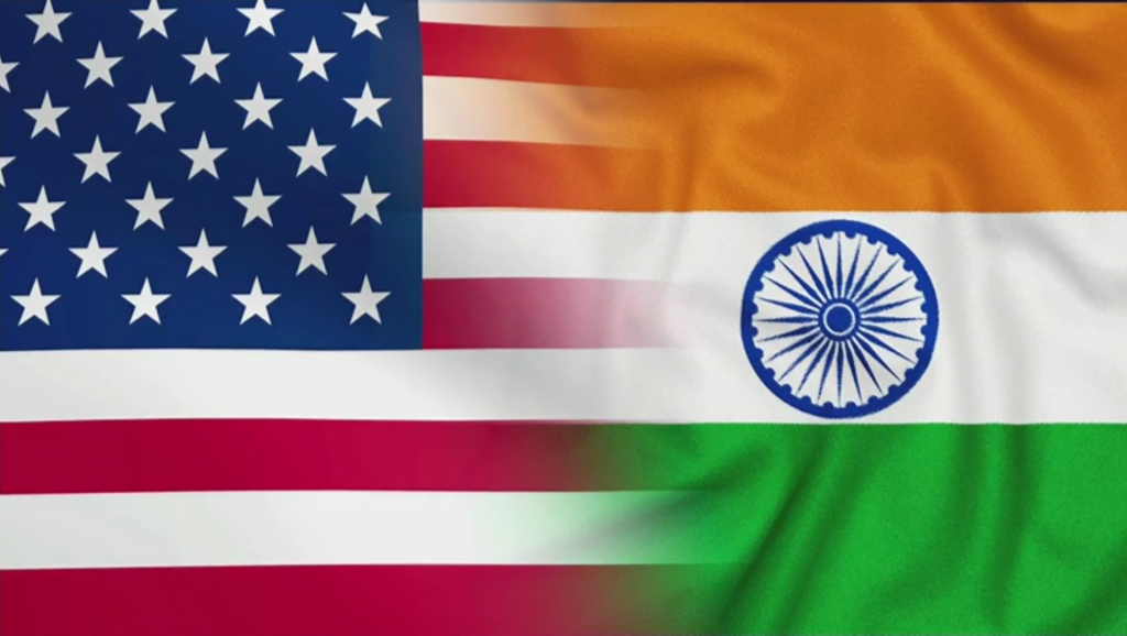 INDIA-US FLAG REPLACES PRESIDENTIAL EMBLEM