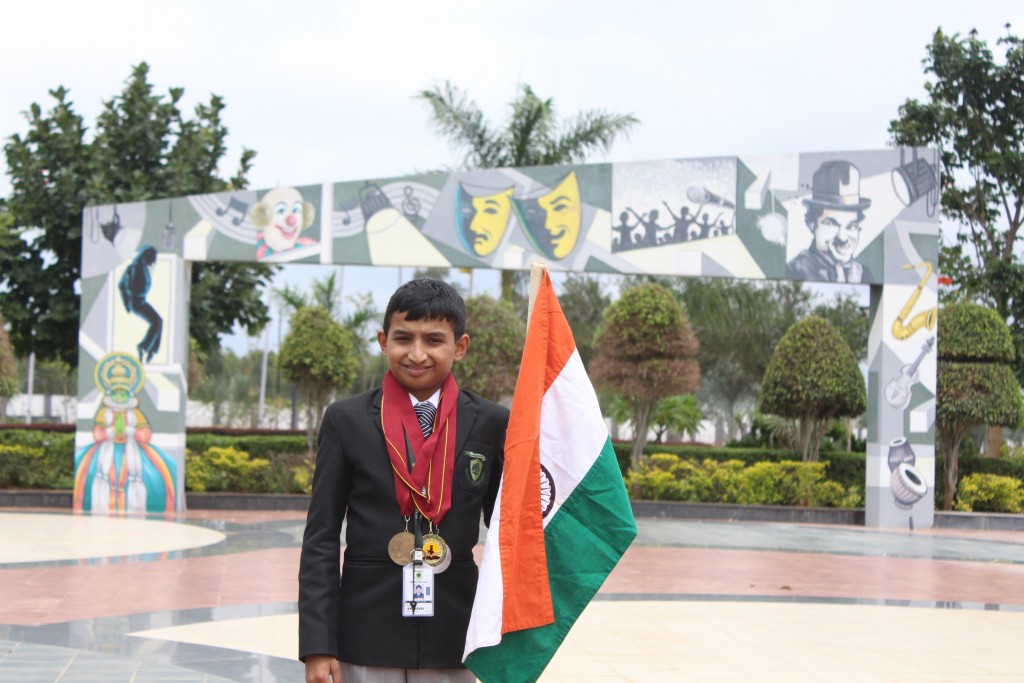 Shashank Balaji (flag bearer representing India from Greenwood High School)