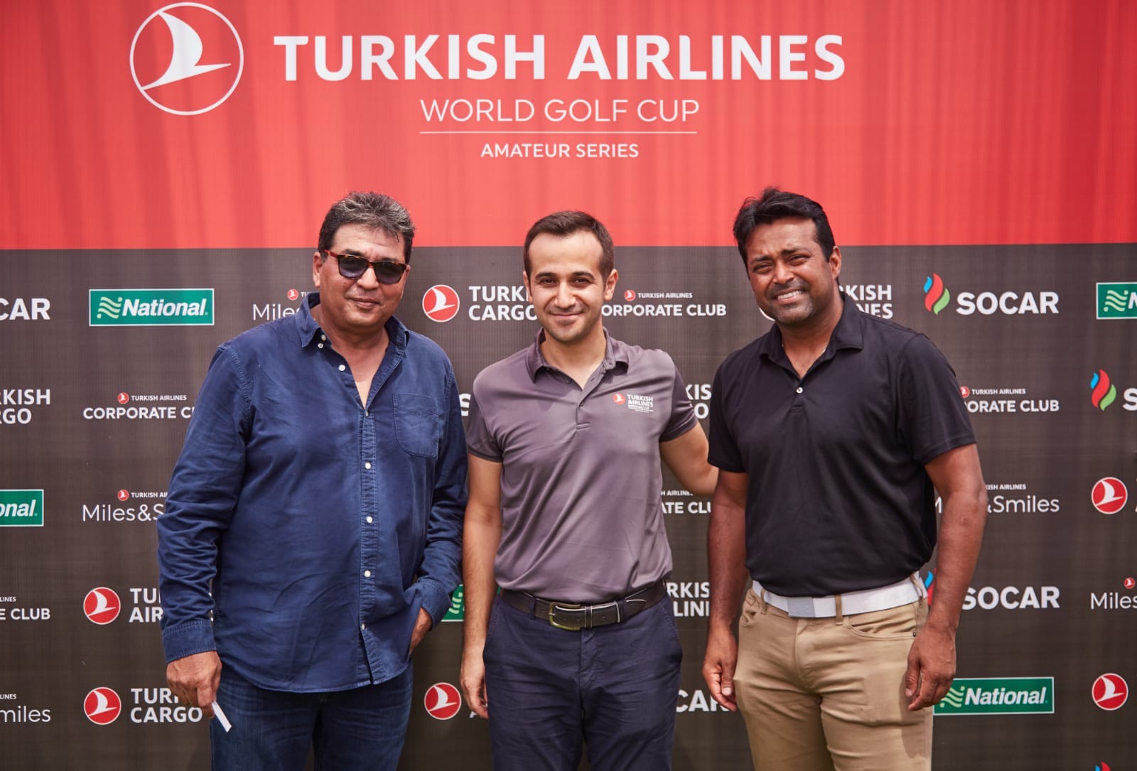 Ibrahim Hakki Guntay, General Manager for Turkish Airlines West and South India (In Center) with Leander Paes, Indian Tennis Player - Photo By Sachin Murdeshwar GPN