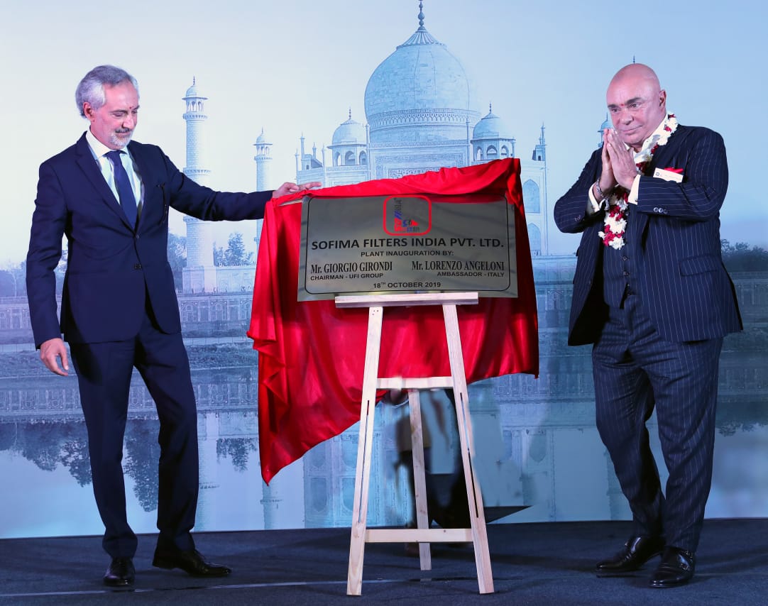Italian Ambassador to India His Excellency Mr.Lorenzo Angeloni alongwith UFI Group Chairman Mr.Giorgio Girondi as UFI Filters Group Opens its 18th Industrial Site Worldwide: SOFIMA FILTERS INDIA PVT. LTD.- Photo By GPN