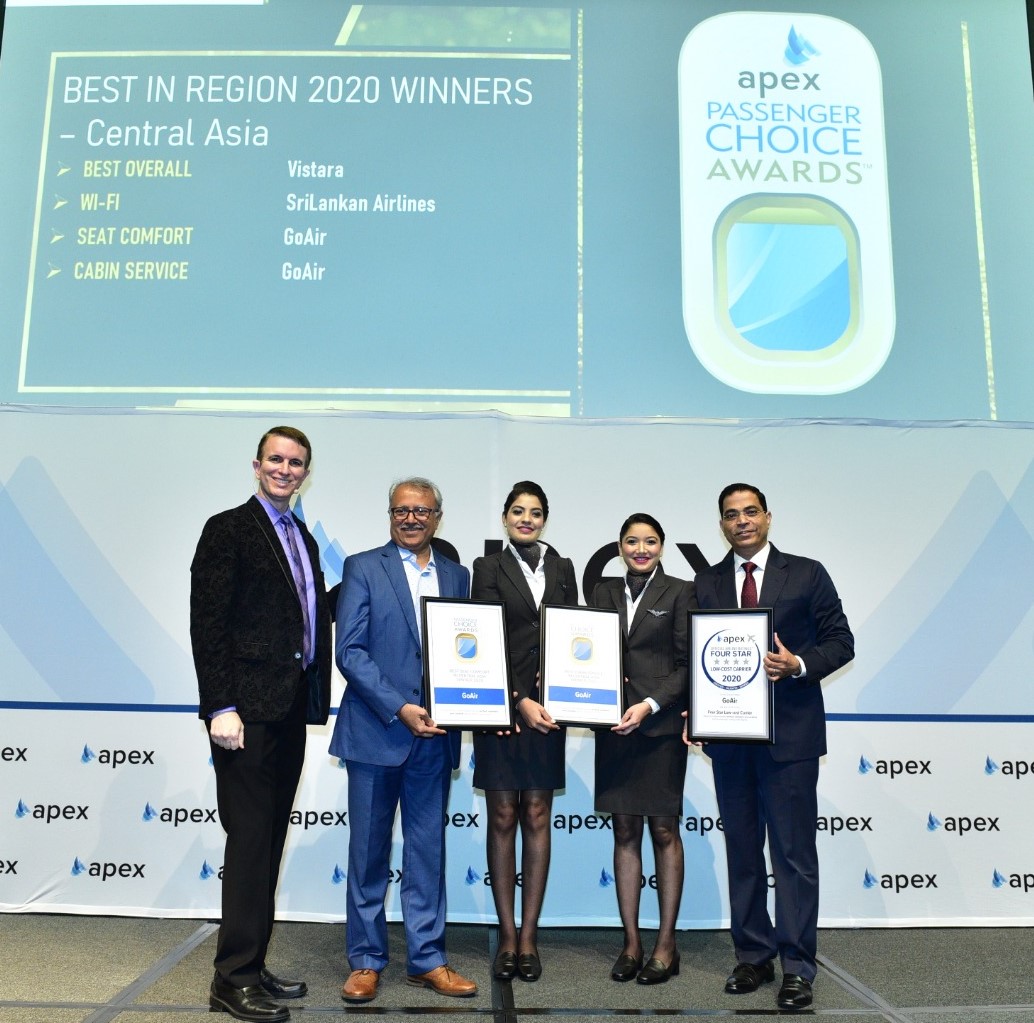GoAir wins APEX Awards for Best Seat Comfort and Best Cabin Services