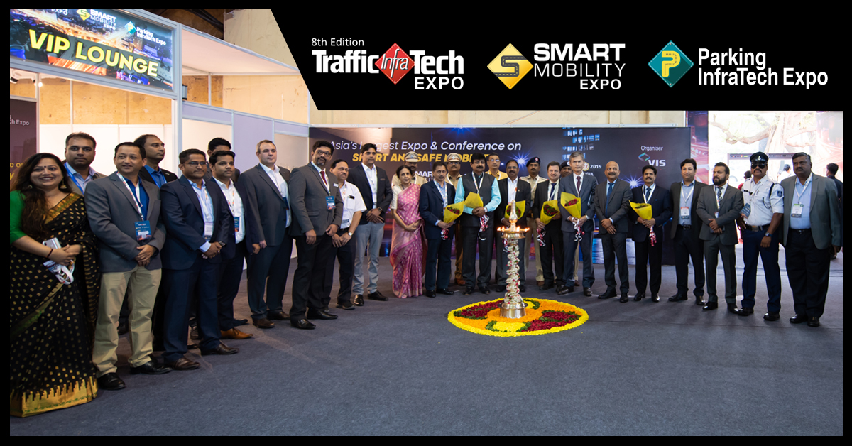 Inauguration of The 8th edition of TrafficInfraTech Expo along with Parking InfraTech and Smart Mobility Expo began today, November 20, 2019, at the Bombay Exhibition Center, Goregaon, Mumbai -Photo By Sachin Murdeshwar GPN