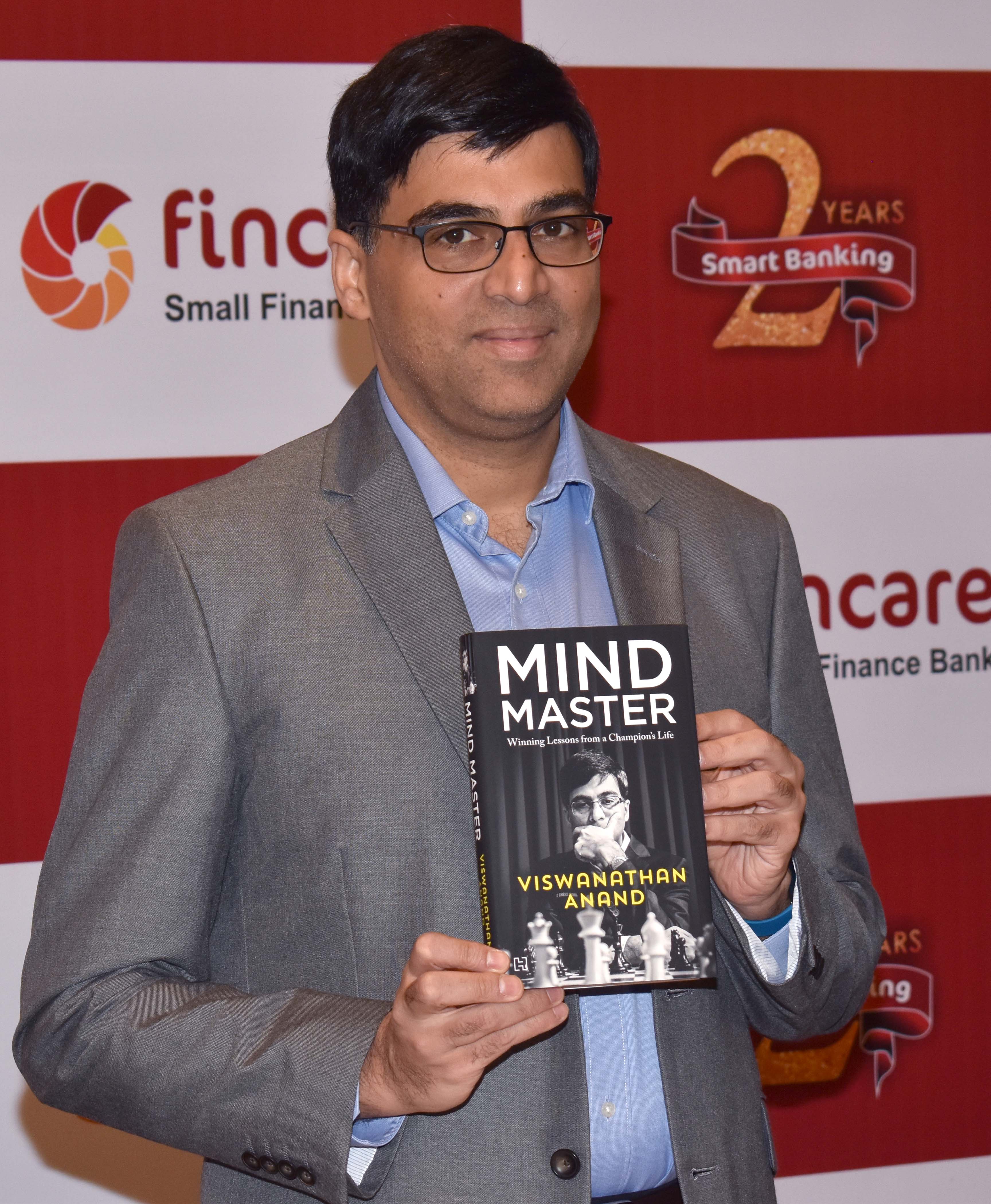 Mumbai: Chess Grandmaster Viswanathan Anand releases his autobiography Mind Master and announcement the  Fincare Small Finance Bank achieved Business in Mumbai on Thursday. Photo By Sachin Murdeshwar/19.12.2019