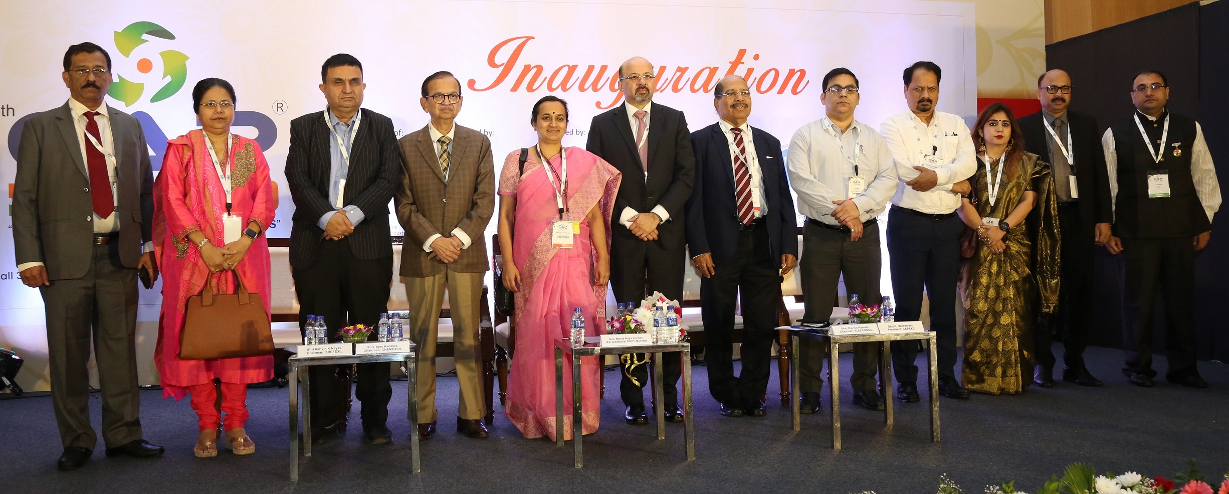 Shri. S G Bharadi, Executive Director,Dr Debjani Roy, CHEMEXCIL, Shri Ajay Kadakia, Chairman, CHEMEXCIL, Smt. Meeta Rajivlochan, IAS Additional DGFT, Mumbai, Shri Ravish Kamath, President, PLEXCONCIL, Shri R Veeramani, President, CAPEXIL, Shri Ashvin K Nayak, Chairman, SHEFEXIL, Shri Sribash Dashmohapatra, Executive Director, PLEXCONCIL along with other dignitaries at the inaugural ceremony of the 5th edition of CAPINDIA Expo 2019. This expansive ‘Made In India’ showcase of India’s manufacturing capacities and capabilities (including its abilities to service overseas markets) is being held from 2nd to 4th December 2019 at the Bombay Exhibition Centre, Goregaon, Mumbai. Over 400+ international buyers from 48 countries are visiting this event-Photo By Sachin Murdeshwar GPN