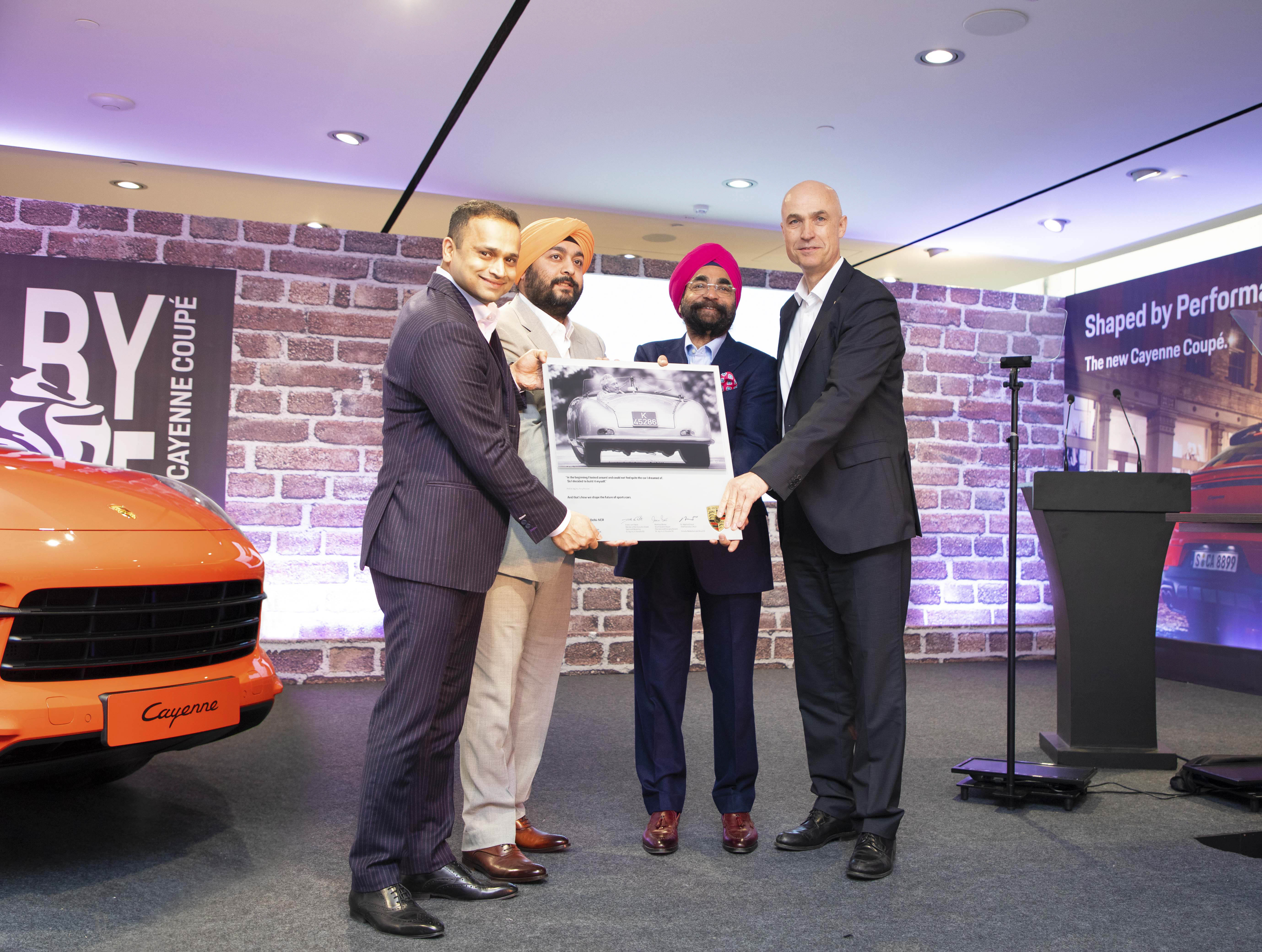  (L-R) Pavan Shetty – Director, Porsche India, Dilmohan Singh  & Prithipal Singh – Owner’s & Dealer Principal’s, Porsche Centre Delhi-NCR and Dr. Manfred Bräunl - CEO of Porsche Middle East & Africa FZE.