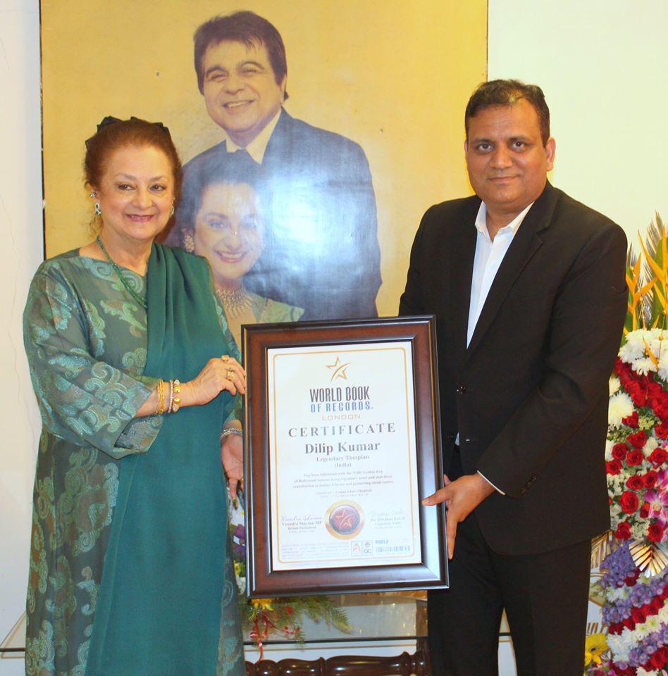 Padma Vibhushan Dilip Kumar(Legendary Thespian)of India gets felicitated by World Book of Records-London on his 97th Birthday (4)