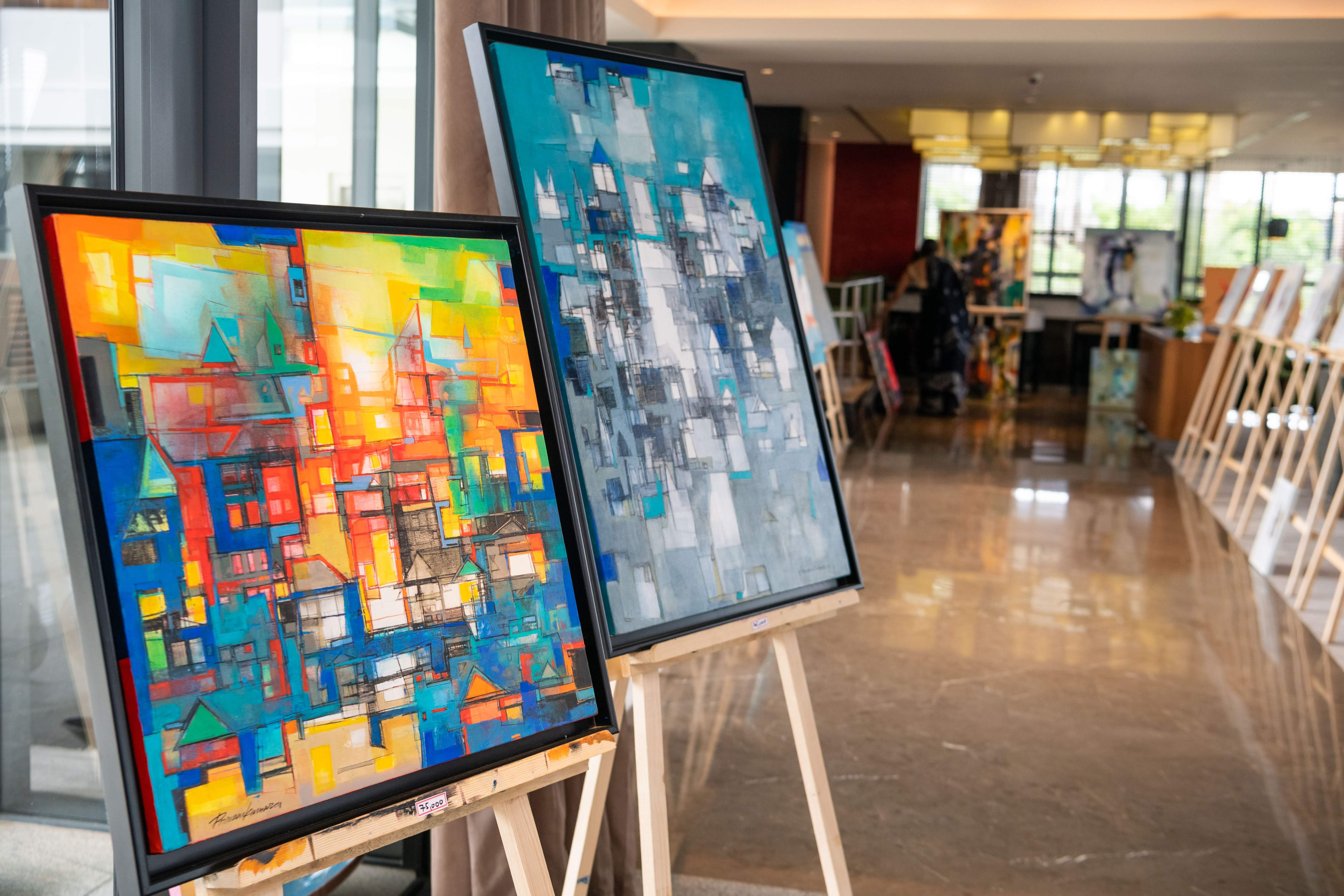 An exquisite collection of art by 10 world renowned artists, with diverse styles and varied mediums including acrylic, charcoal, and more at the Art Exhibition -Photo By GPN